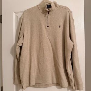 Ralph Lauren Men's Beige Zip-Up Sweater